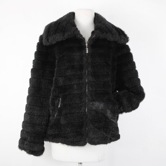 Alpine Studio Sz L Collared Pockets Faux Fur Lined Modarylic Polyester Jacket - Picture 3 of 16